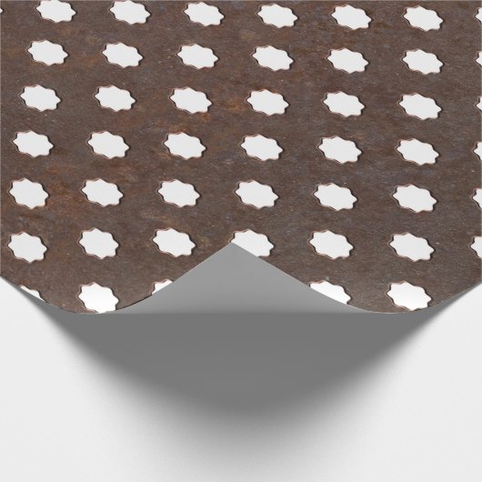 シームレス素朴な金属プレート、完全にタイル可能。 ラッピングペーパー (角)
