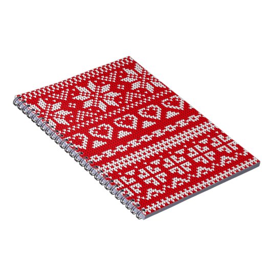 シームレス編み物パターンノルウェーフェスティバルセーターd ノートブック (右側)