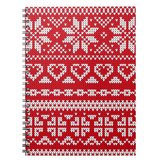 シームレス編み物パターンノルウェーフェスティバルセーターd ノートブック (正面)