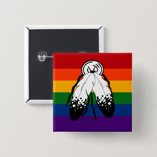 シームレス繰り返し2千のプライドフラグのパターン 缶バッジ (正面&裏面)