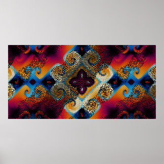 シームレス華美なテクスチャ背景対角波 ポスター