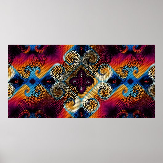 シームレス華美なテクスチャ背景対角波 ポスター (正面)