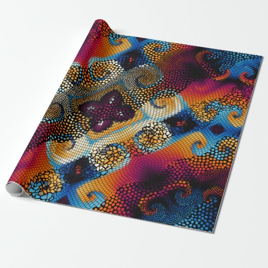 シームレス華美なテクスチャ背景対角波 ラッピングペーパー (アンロールド)