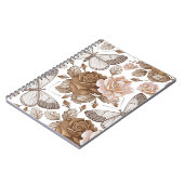 シームレス蝶の蛾の虫が飛ぶ。花がパッと咲く ノートブック (左側)