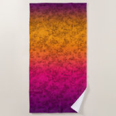 シームレス装飾大理石グラデーションピンクパープルアイ ビーチタオル (正面)