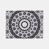 シームレス装飾用ブラックグレーレース装飾 フリースブランケット (正面(横))