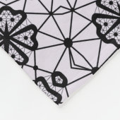 シームレス装飾用ブラックグレーレース装飾 フリースブランケット (角)