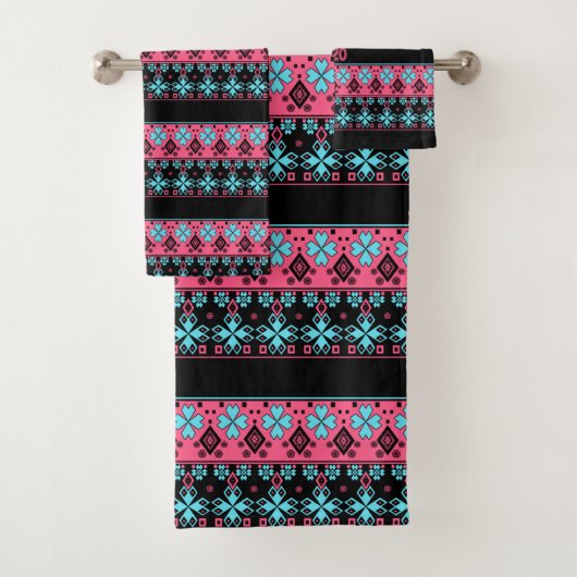 シームレス装飾華美フォーク2020ニューイヤー バスタオルセット (インサイチュ)