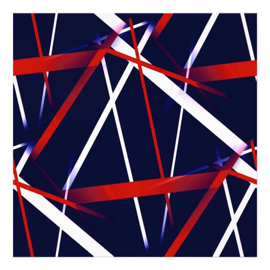 シームレス赤と白なストライプ抽象芸術オンザブルー フォトプリント (正面)