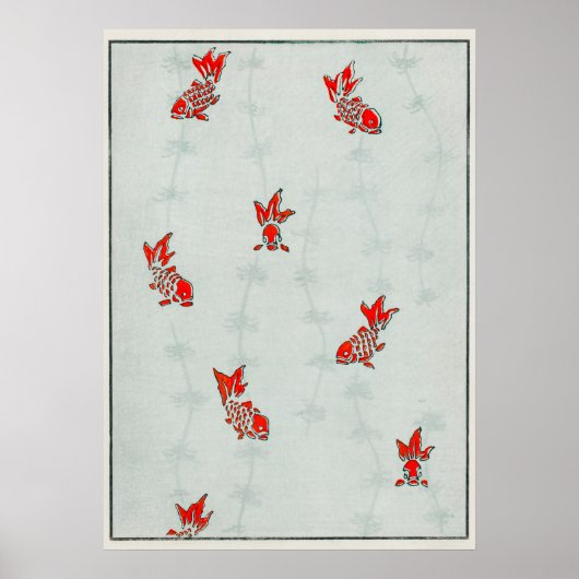 シームレス金魚イラストレーション ポスター (正面)