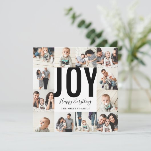 シームレス12フォトジョイハッピーエイチングホリデーレッド シーズンカード (スタンド正面)