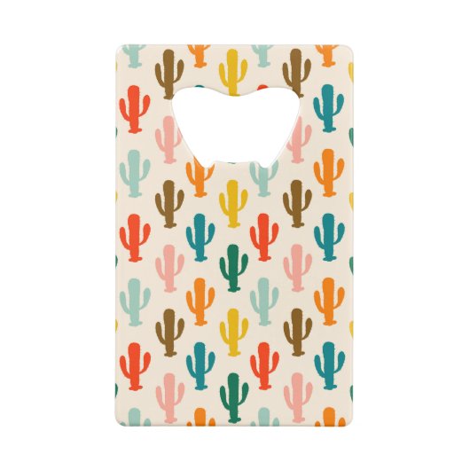 シームレス カラフル サボテン クレジットカード栓抜き (裏面)