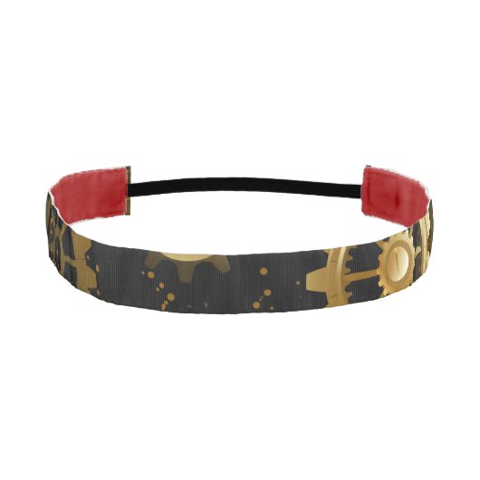 シームレス スチームパンク 真鍮 ギア アスレチックヘッドバンド (正面)