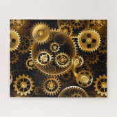 シームレス スチームパンク 真鍮 ギア ジグソーパズル (横)