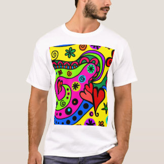 シームレス ドゥードル - 流れるアート Tシャツ