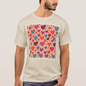シームレス ハート柄 アート Tシャツ (正面)
