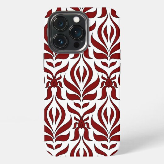 シームレス 赤と白の模様デザイン  iPhoneケース (裏面)