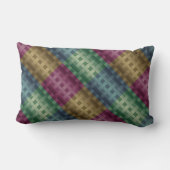 シームレモダンスなストライプの数々の抽象芸術線の色 ランバークッション (裏面)