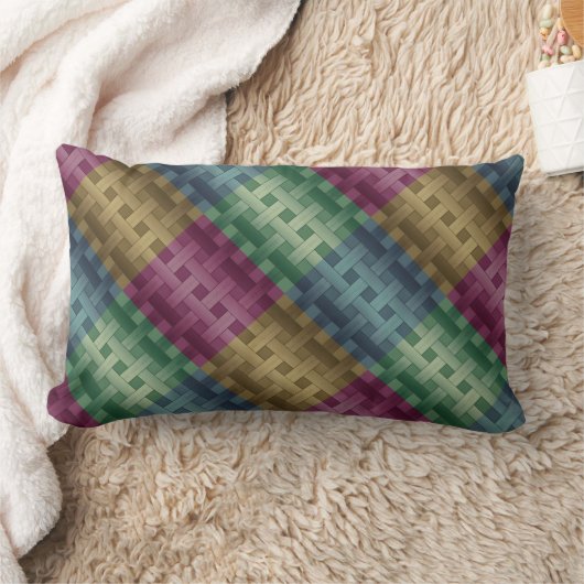 シームレモダンスなストライプの数々の抽象芸術線の色 ランバークッション (ブランケット)