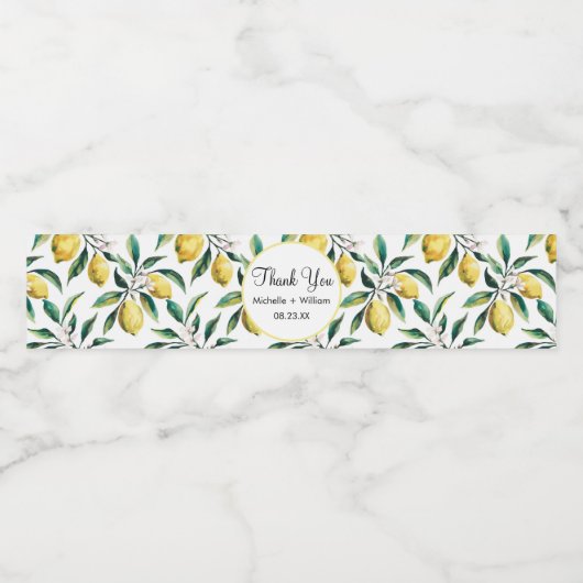 シームレモダンームパターン水の色の結婚レモン ペットボトルラベル (シングルラベル)