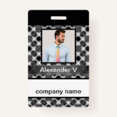 シームレ市松模様にスの格子模様の抽象芸術パターンの再 バッジ (正面)