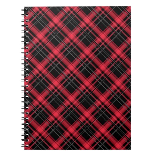 シームレ市松模様にスの格子状タータンチェック列ストライプの束 ノートブック (正面)
