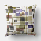 シームレ市松模様にスタータンチェックパターン青眉 クッション (裏面)