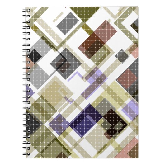 シームレ市松模様にスタータンチェックパターン青眉 ノートブック (正面)