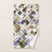 シームレ市松模様にスタータンチェックパターン青眉 バスタオルセット (ハンドタオル)