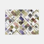 シームレ市松模様にスタータンチェックパターン青眉 フリースブランケット (正面(横))