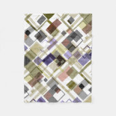 シームレ市松模様にスタータンチェックパターン青眉 フリースブランケット (正面)