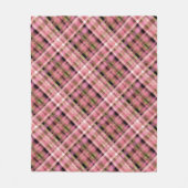 シームレ市松模様にスタータンチェックピンク白黒p フリースブランケット (正面)