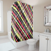 シームレ市松模様にスプレイド抽象芸術正方形ジオメトリ シャワーカーテン (インサイチュ)