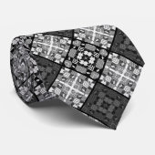 シームレ市松模様にスプレイド抽象芸術正方形ジオメトリ ネクタイ (ロール)