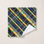 シームレ市松模様にスプレイド抽象芸術正方形ジオメトリ バスタオルセット (ウォッシュタオル)