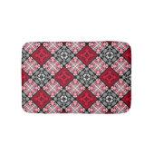 シームレ市松模様にスプレイド抽象芸術正方形ジオメトリ バスマット (正面)