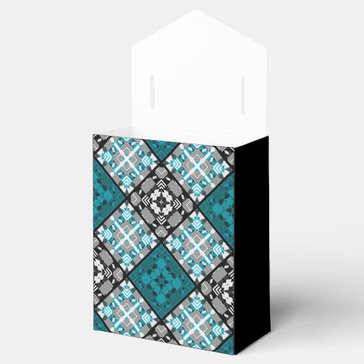 シームレ市松模様にスプレイド抽象芸術正方形ジオメトリ フェイバーボックス (オープン)