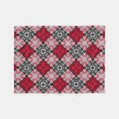 シームレ市松模様にスプレイド抽象芸術正方形ジオメトリ フリースブランケット (正面(横))