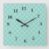 シームレ市松模様にス・パターンプリント スクエア壁時計 (正面)