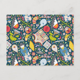 シームレ日本のームパターン ポストカード