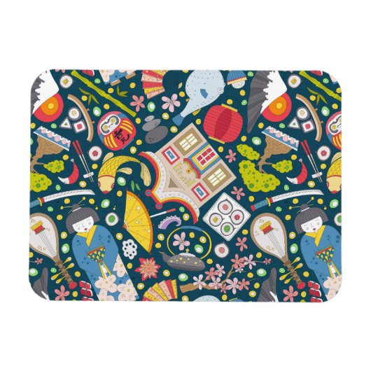 シームレ日本のームパターン マグネット (横)