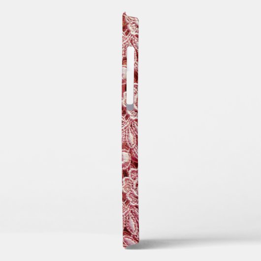 シームレ素晴らしスな美しいビンを持つピンクのレースのテクスチャ Case-Mate iPhoneケース (裏面 / 左)