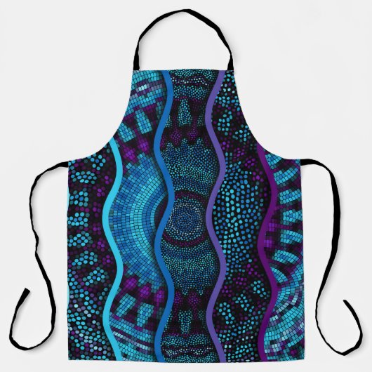 シームレ華美スなテクスチャ背景レリーフ、 浮き彫り波 エプロン (正面)