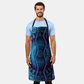 シームレ華美スなテクスチャ背景レリーフ、 浮き彫り波 エプロン (着用した状態)