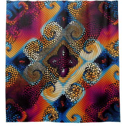 シームレ華美スなテクスチャ背景斜波 シャワーカーテン (正面)