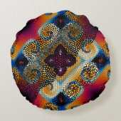 シームレ華美スなテクスチャ背景斜波 ラウンドクッション (裏面)