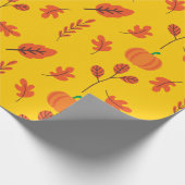 シームレ鮮やかームラッピング紙：秋のカボチャ ラッピングペーパー (角)