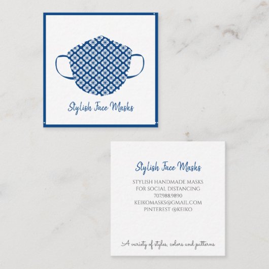 シーメスタイリッシュス顔カバーマスクデザイナ スクエア名刺 (正面/裏面)