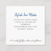 シーメスタイリッシュス顔カバーマスクデザイナ スクエア名刺 (裏面)