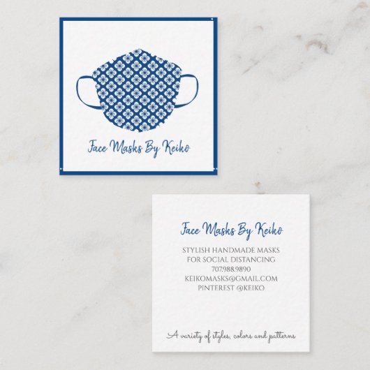 シーメスタイリッシュス顔カバーマスクデザイナ スクエア名刺 (正面/裏面)